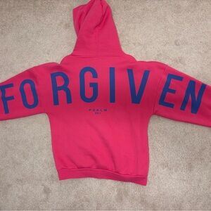 NEW GLO Kingdom Essentials Hoodie - FORGIVEN hot pink size small